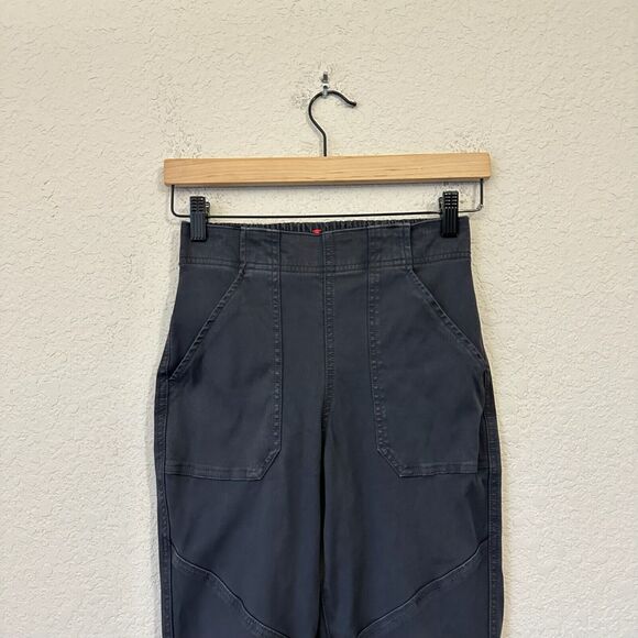 SPANX Twill Cargo Jogger Ankle Zip in Washed Black Charcoal Grey - Picture 3 of 15